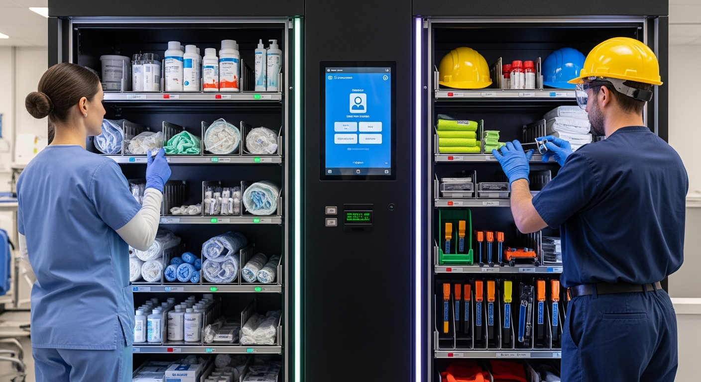 Hospital and factory consumables dispensing vending